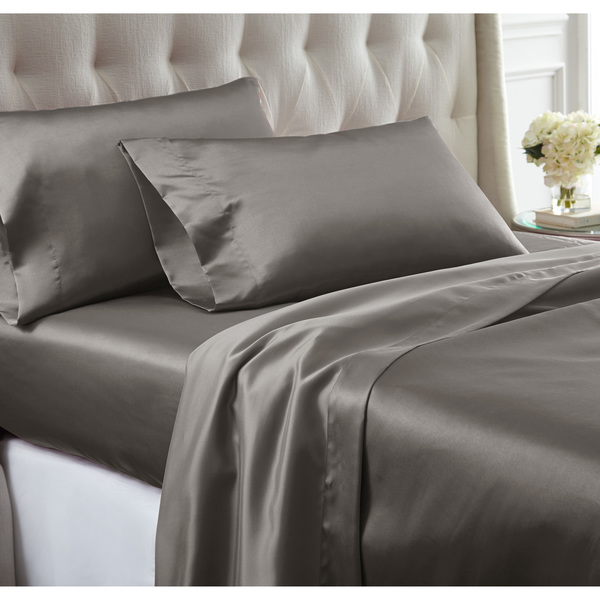 Modern Threads 4 piece solid satin sheet set Platinum King